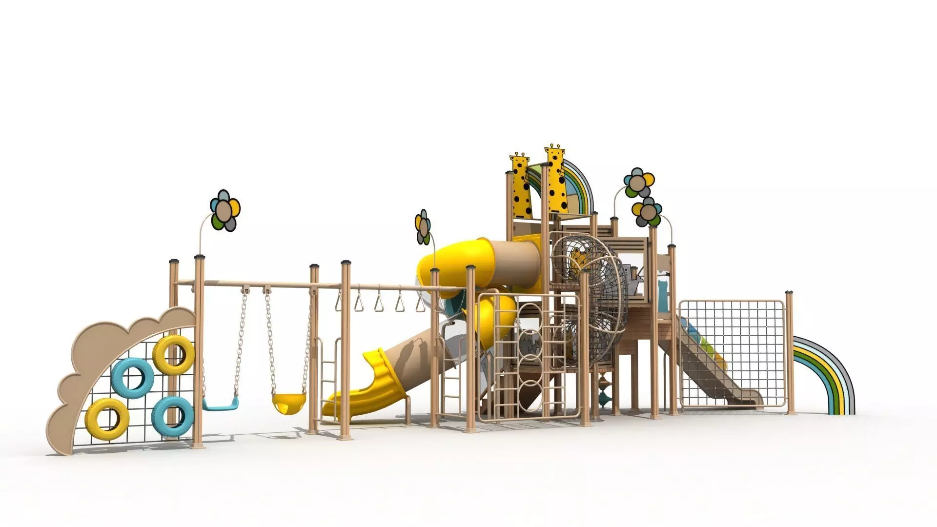 Outdoor slide and climbing playground 3D model_5