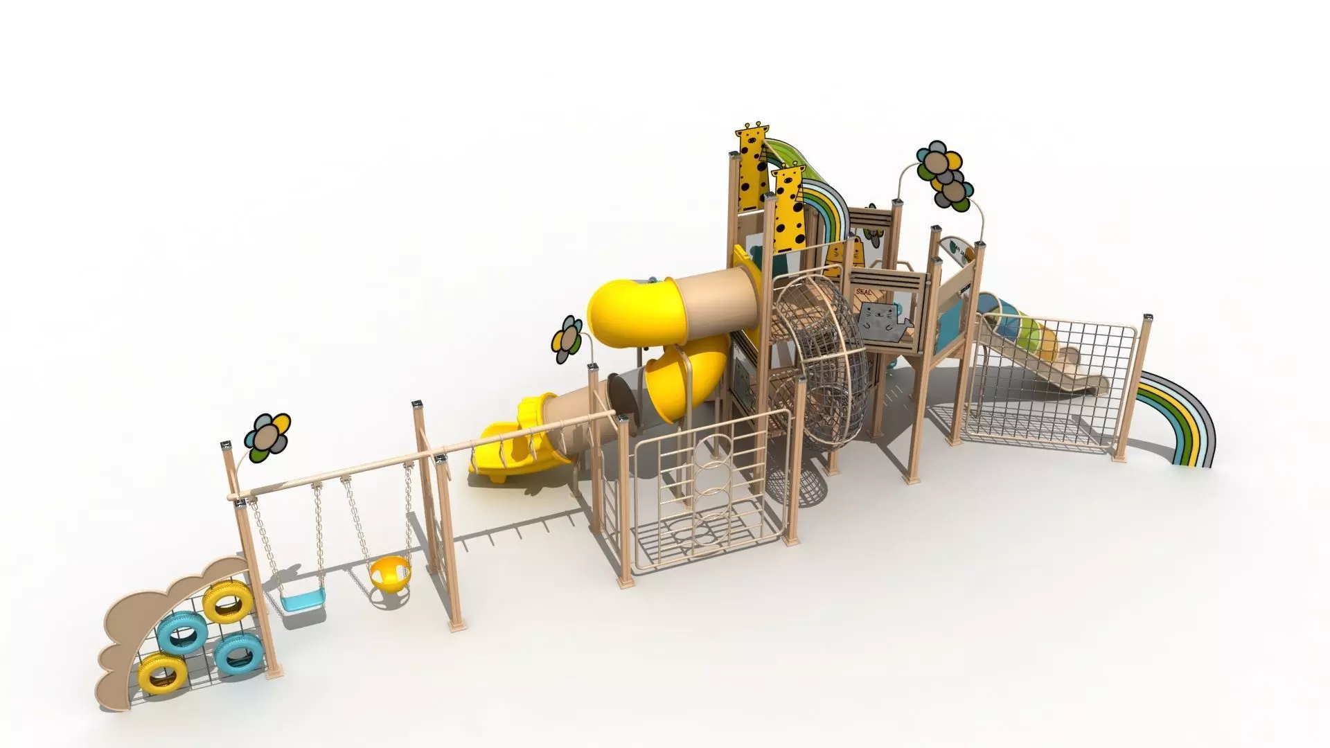 Outdoor slide and climbing playground 3D model_8