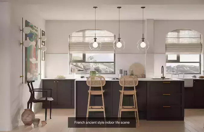 Blender Interior Scene 3D Model Pack 3