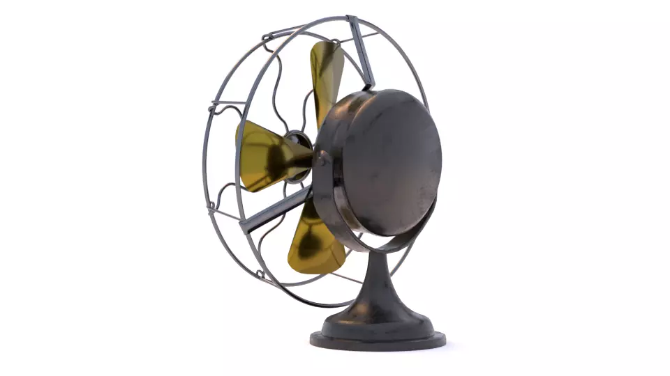 Vintage Electric Desk Fan 3D model_1