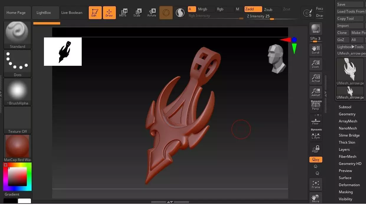ANCIENT ARROW PENDANT 3D print model_7