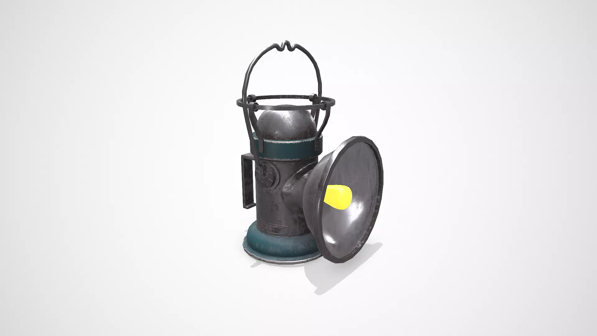 Old Vintage Hanging Portable Lamp Low-poly PBR Low-poly 3D model_2