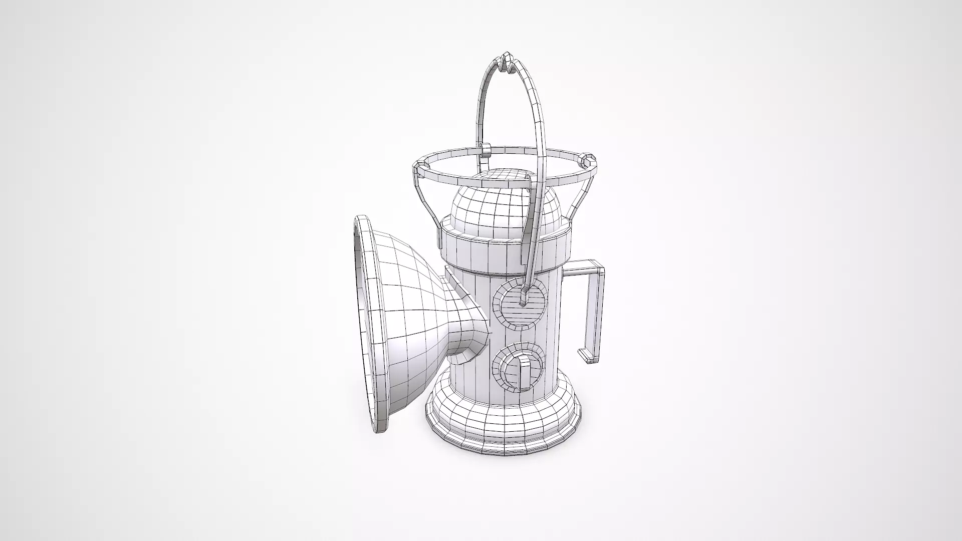 Old Vintage Hanging Portable Lamp Low-poly PBR Low-poly 3D model_20