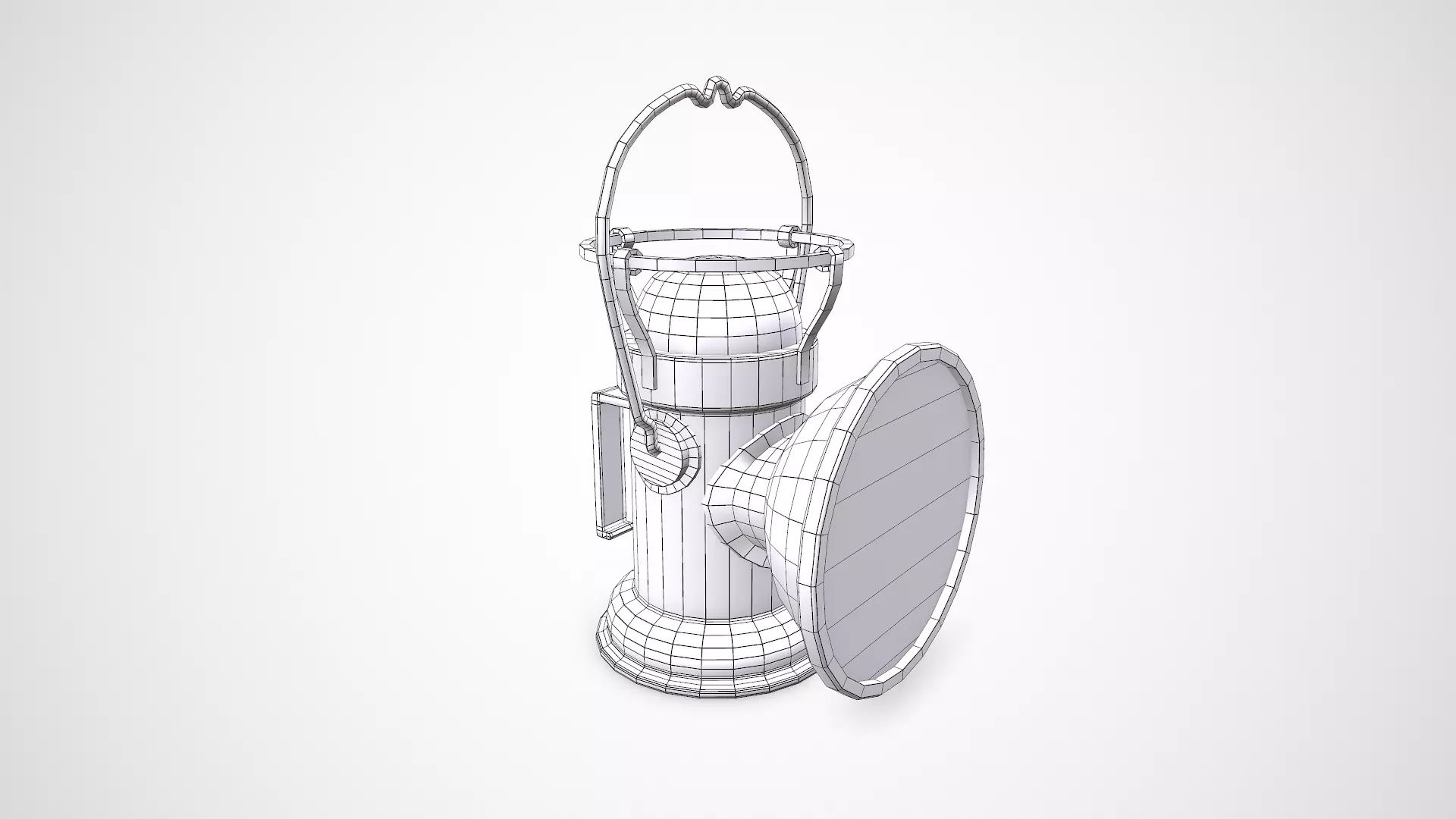 Old Vintage Hanging Portable Lamp Low-poly PBR Low-poly 3D model_16