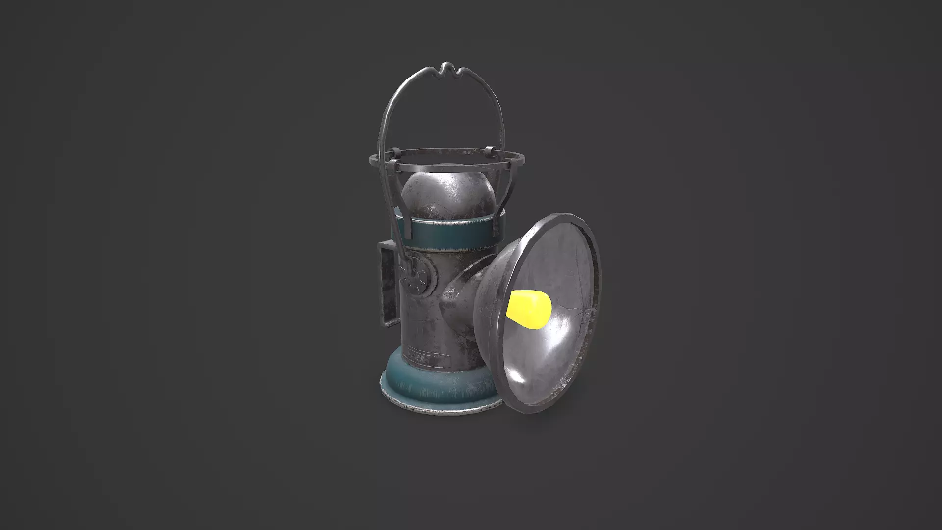 Old Vintage Hanging Portable Lamp Low-poly PBR Low-poly 3D model_0