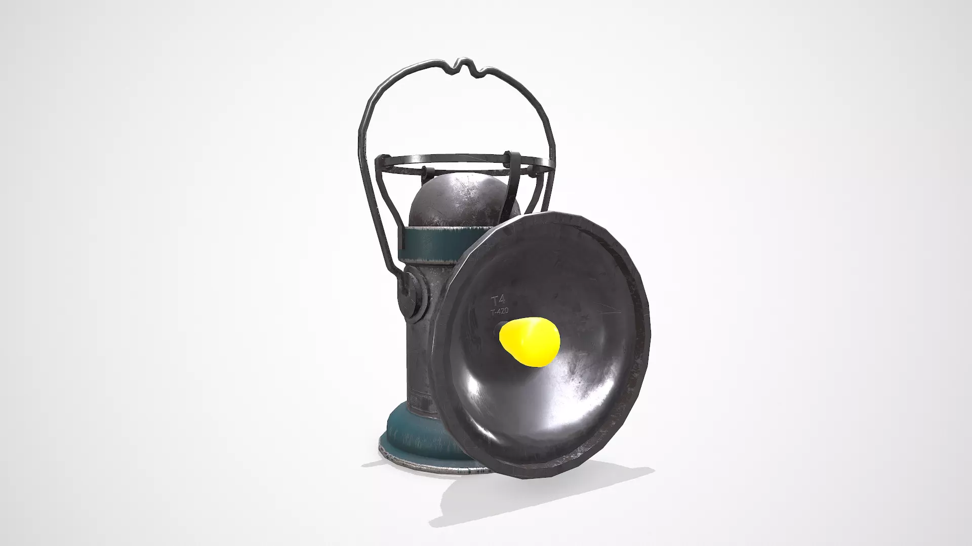 Old Vintage Hanging Portable Lamp Low-poly PBR Low-poly 3D model_4