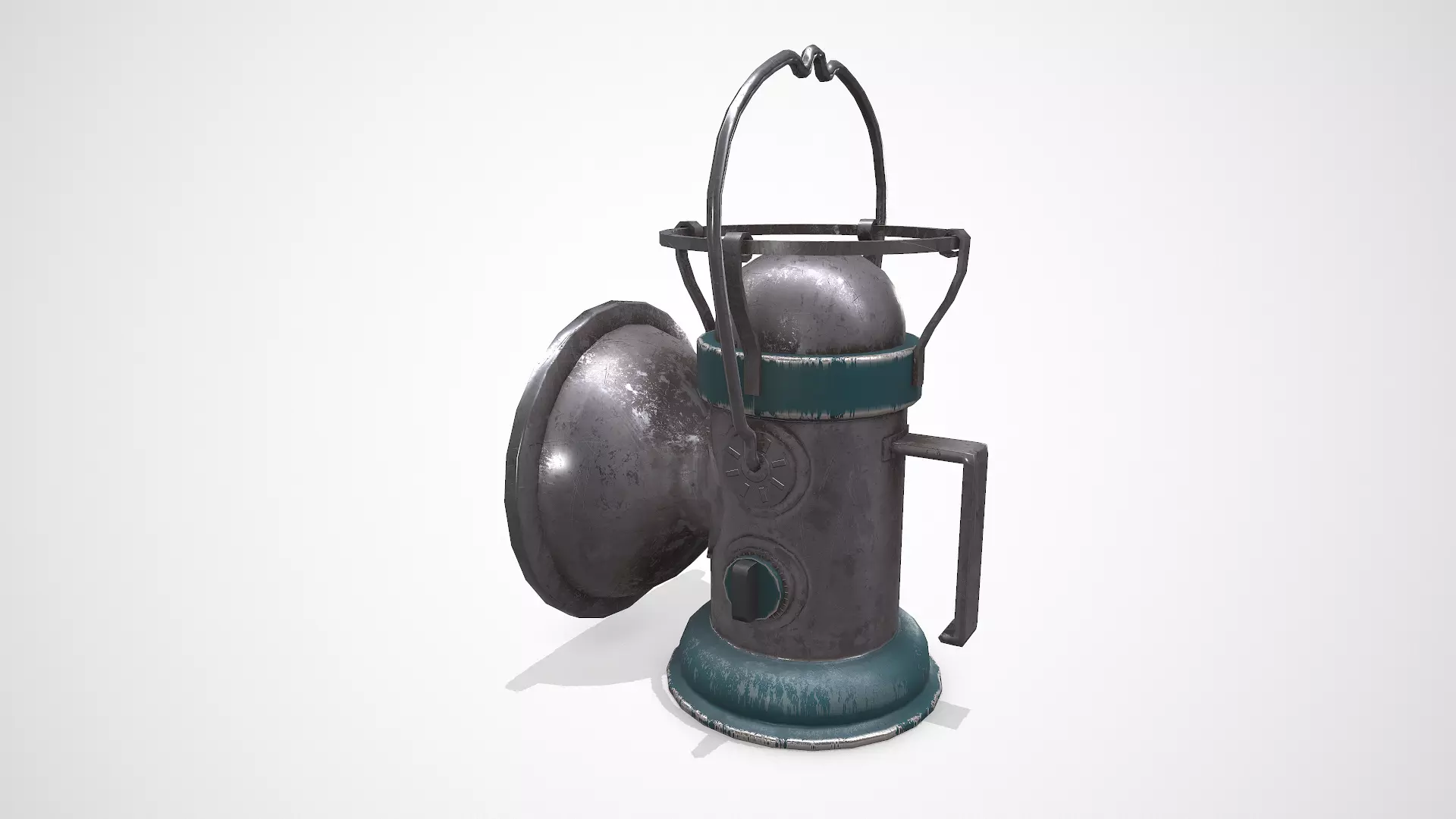 Old Vintage Hanging Portable Lamp Low-poly PBR Low-poly 3D model_7