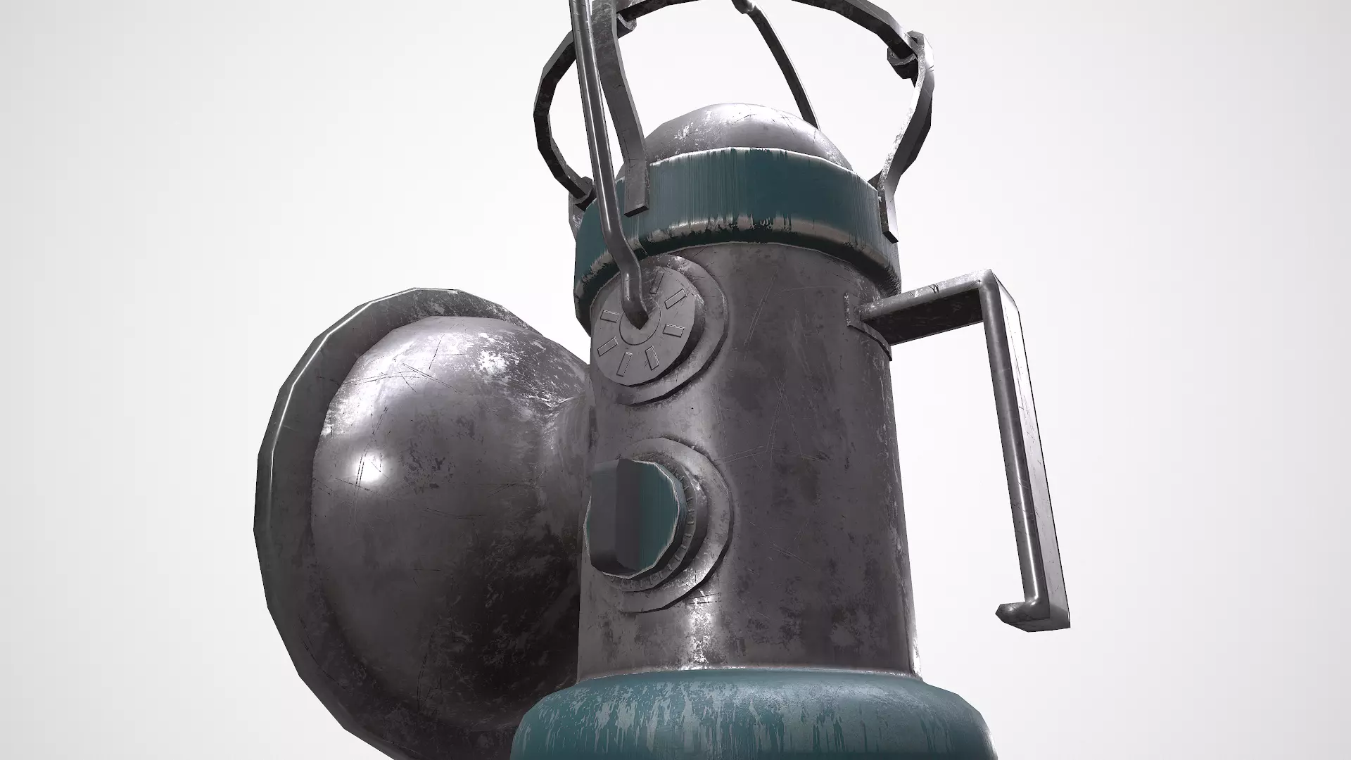 Old Vintage Hanging Portable Lamp Low-poly PBR Low-poly 3D model_14