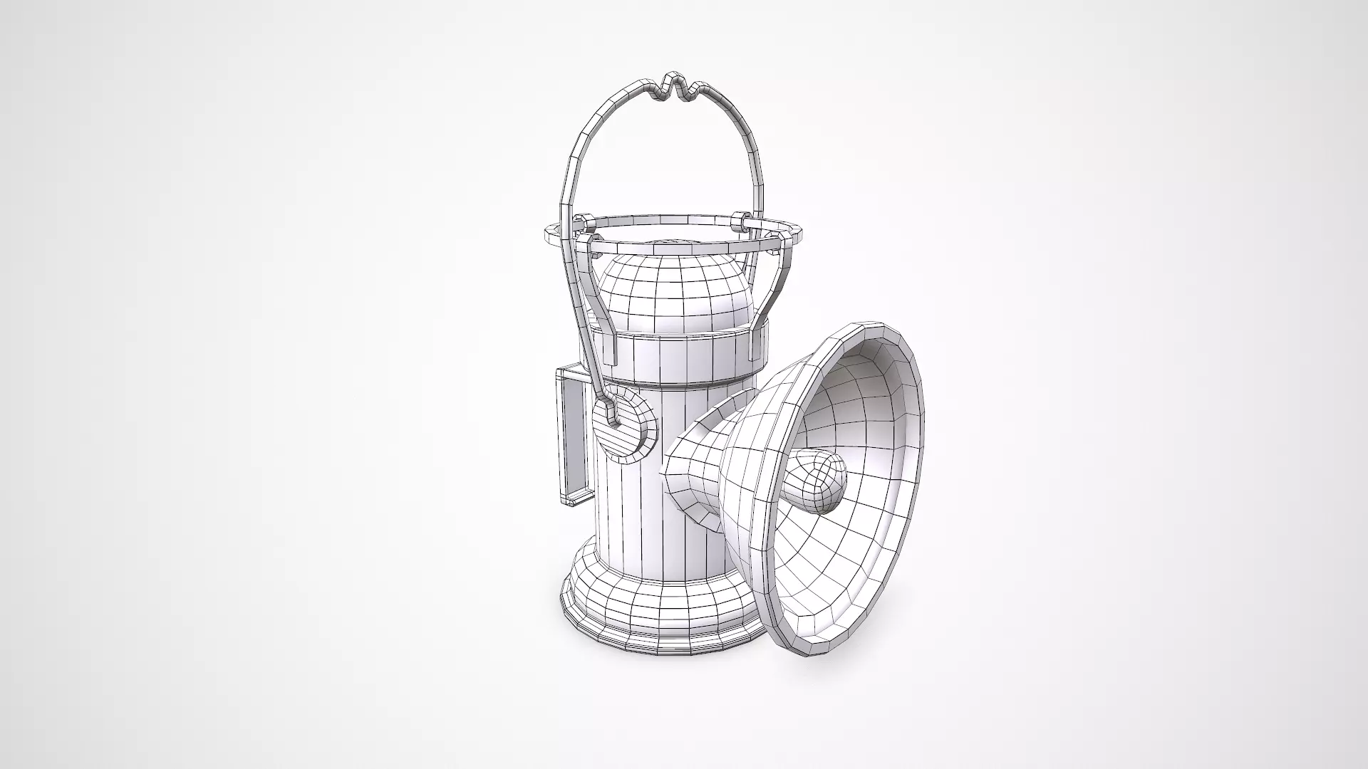 Old Vintage Hanging Portable Lamp Low-poly PBR Low-poly 3D model_17