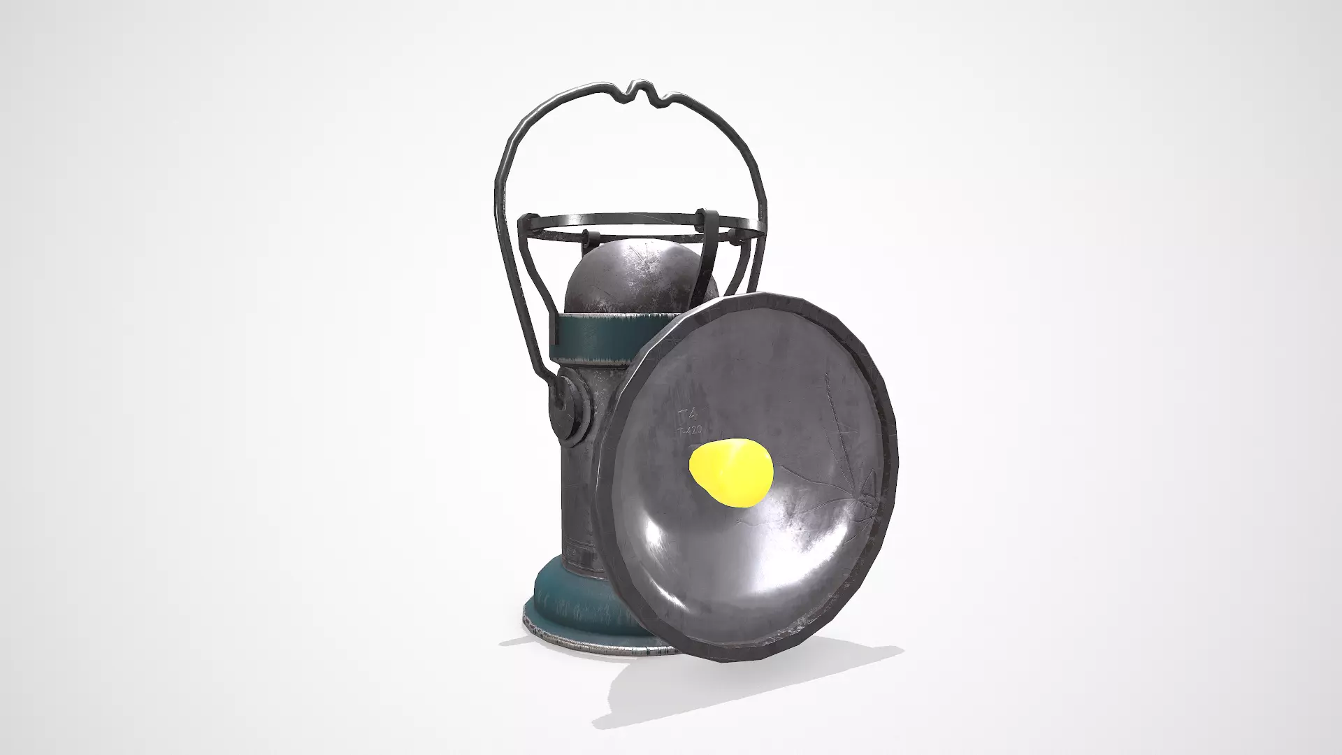 Old Vintage Hanging Portable Lamp Low-poly PBR Low-poly 3D model_3