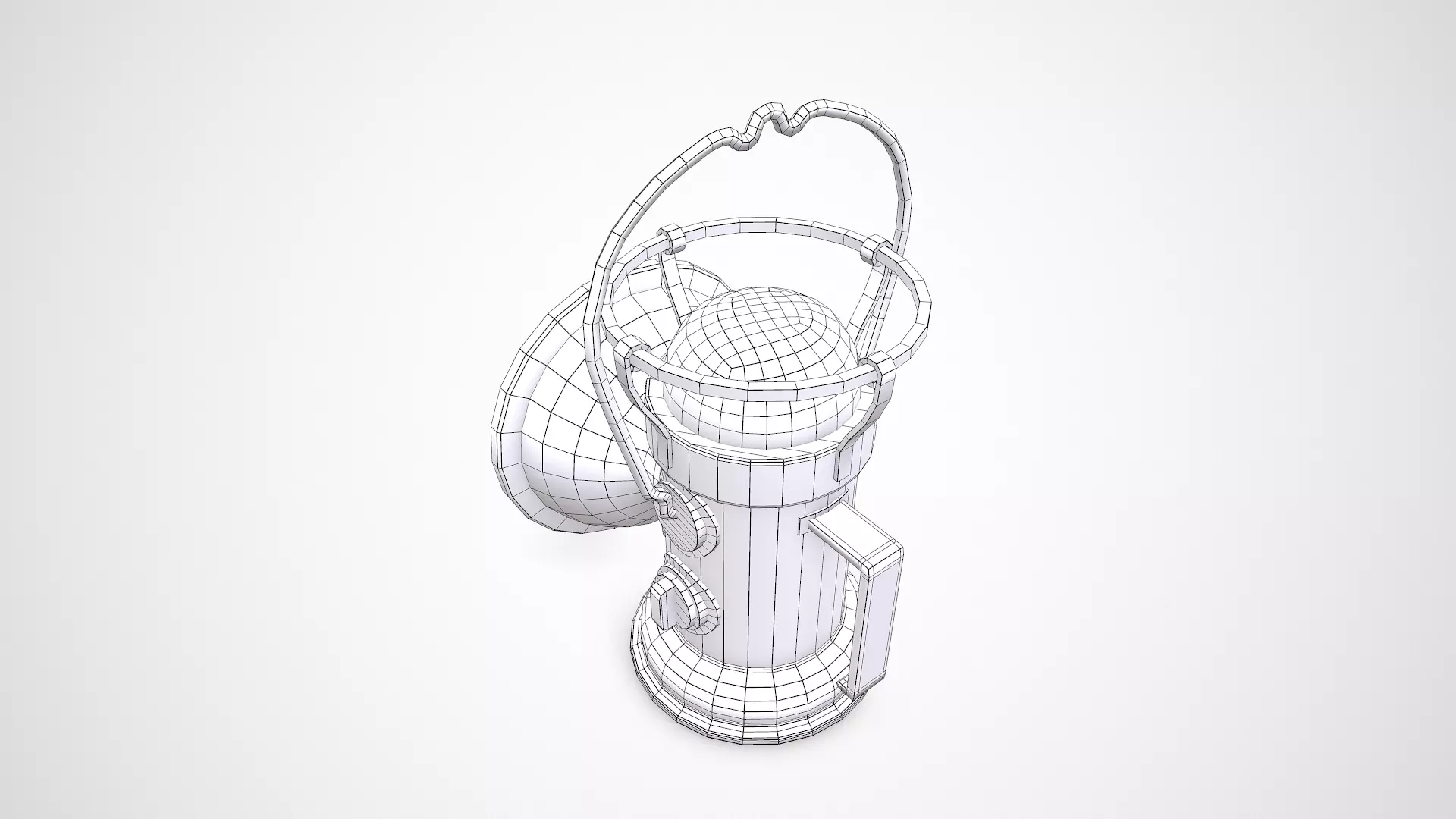 Old Vintage Hanging Portable Lamp Low-poly PBR Low-poly 3D model_21