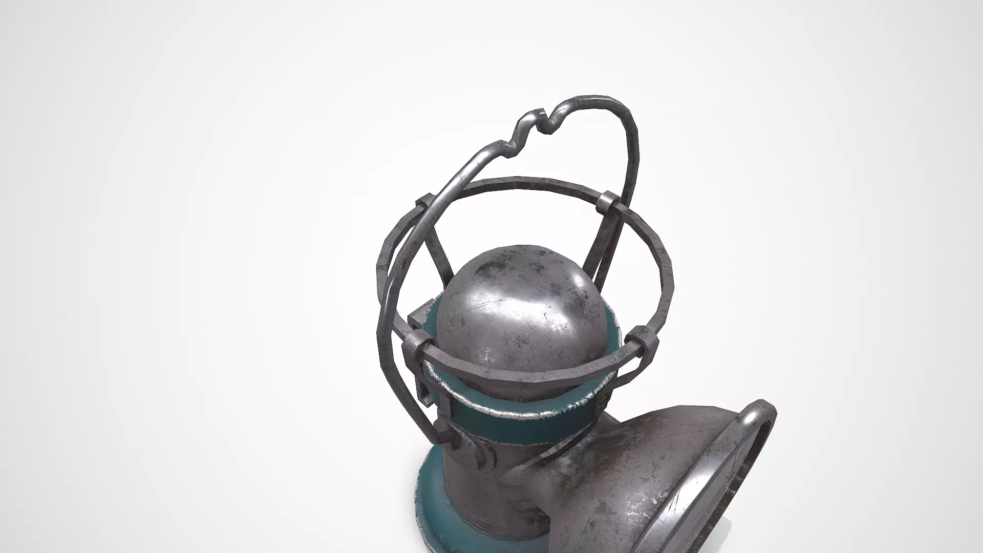 Old Vintage Hanging Portable Lamp Low-poly PBR Low-poly 3D model_12