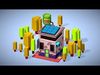 Bank With Broken Wall - Low Poly Model - Hyper Casual Scene Free low-poly 3D model_1