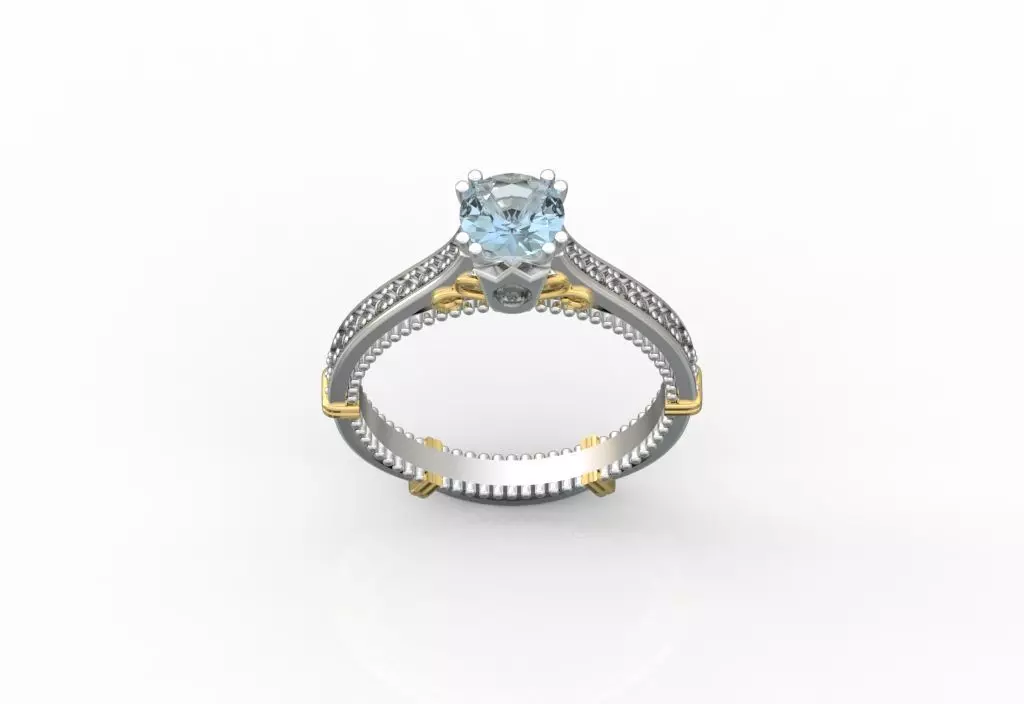 6 MM PIRLANTA BLUE TOPAZ YUZUK 3D print model