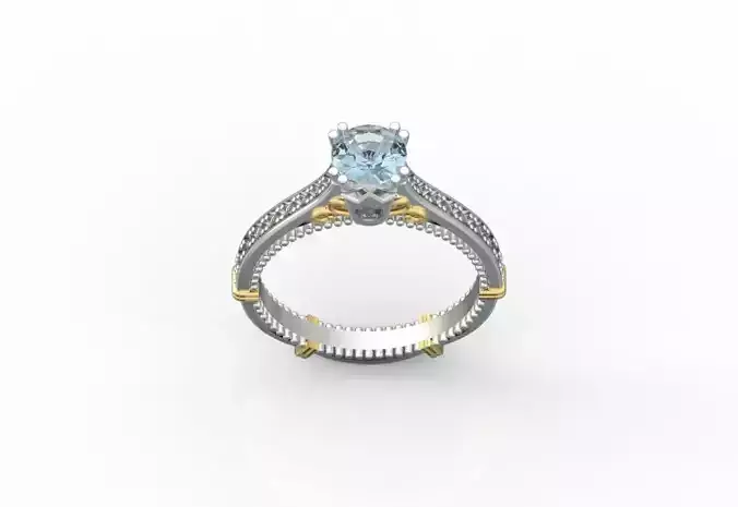 6 MM PIRLANTA BLUE TOPAZ YUZUK