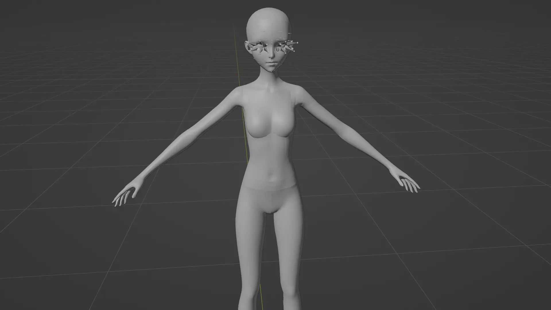 High Detail Asian Anime GirlCute Best BaseMesh Asset Rigged Hot  3D model_6