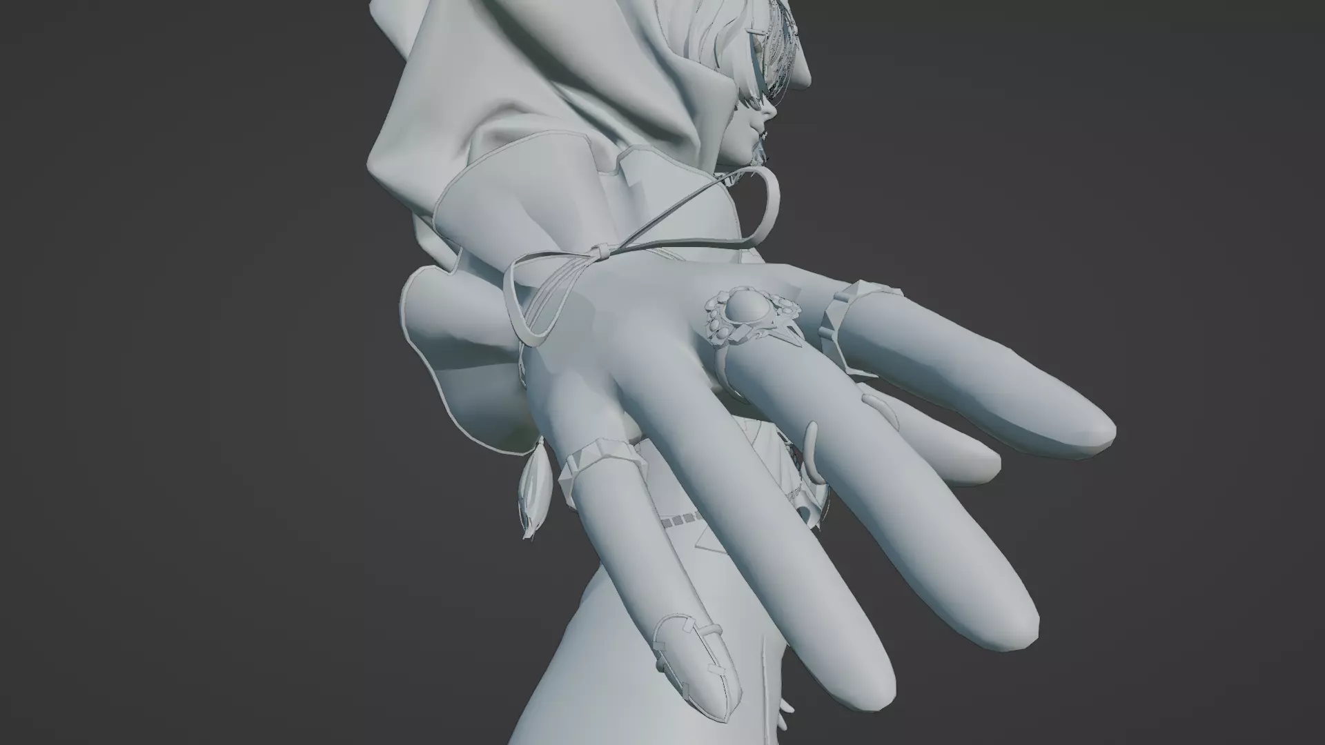 High Detail Asian Anime GirlCute Best BaseMesh Asset Rigged Hot  3D model_35