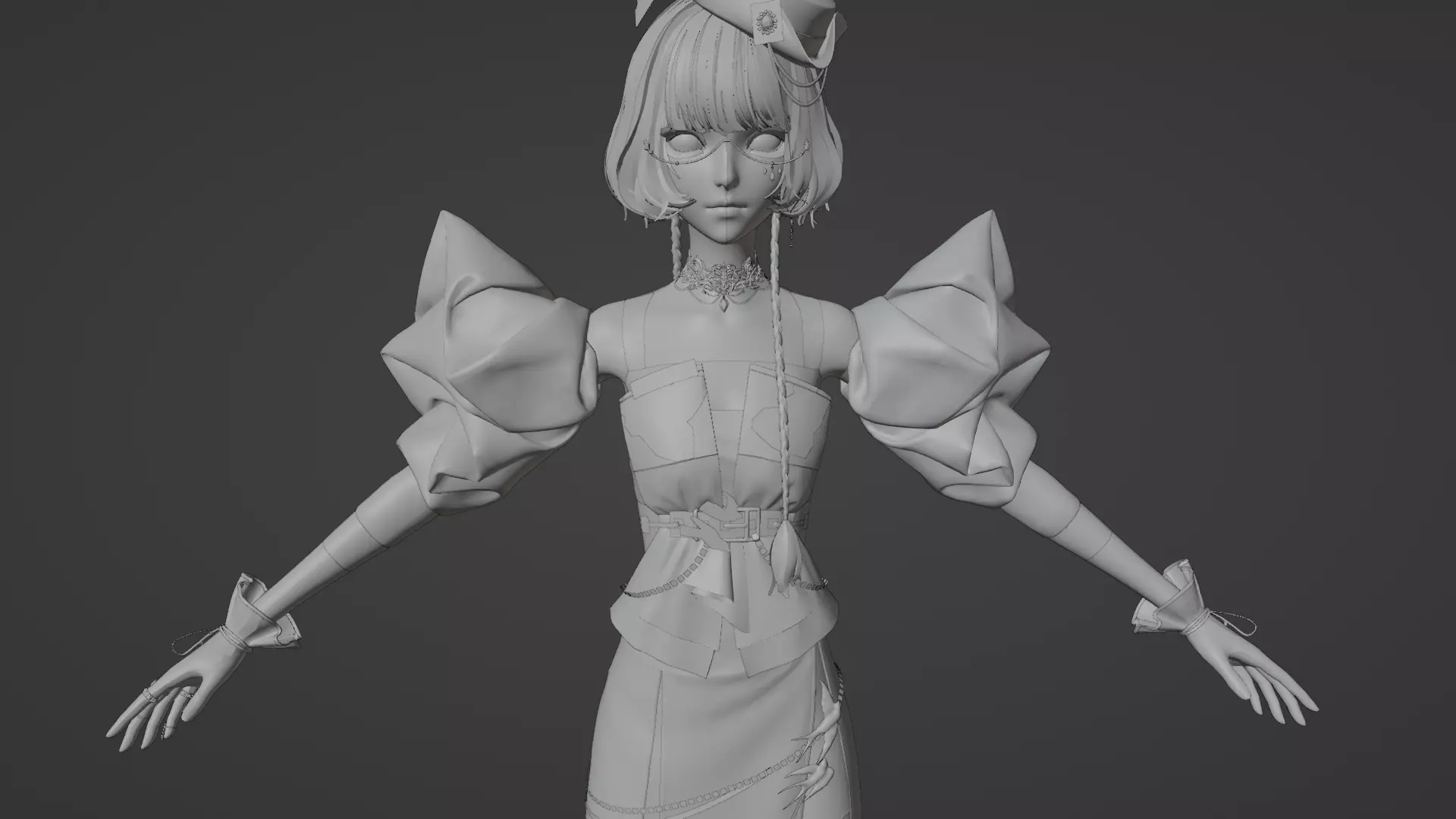 High Detail Asian Anime GirlCute Best BaseMesh Asset Rigged Hot  3D model_2