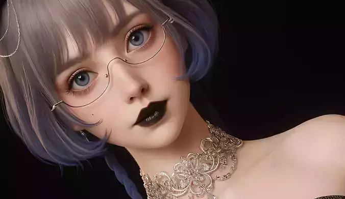 High Detail Asian Anime GirlCute Best BaseMesh Asset Rigged Hot  3D model