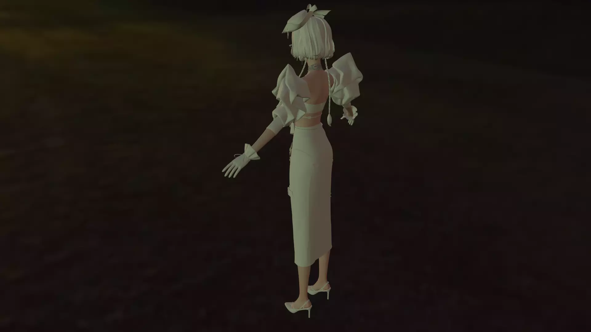 High Detail Asian Anime GirlCute Best BaseMesh Asset Rigged Hot  3D model_17