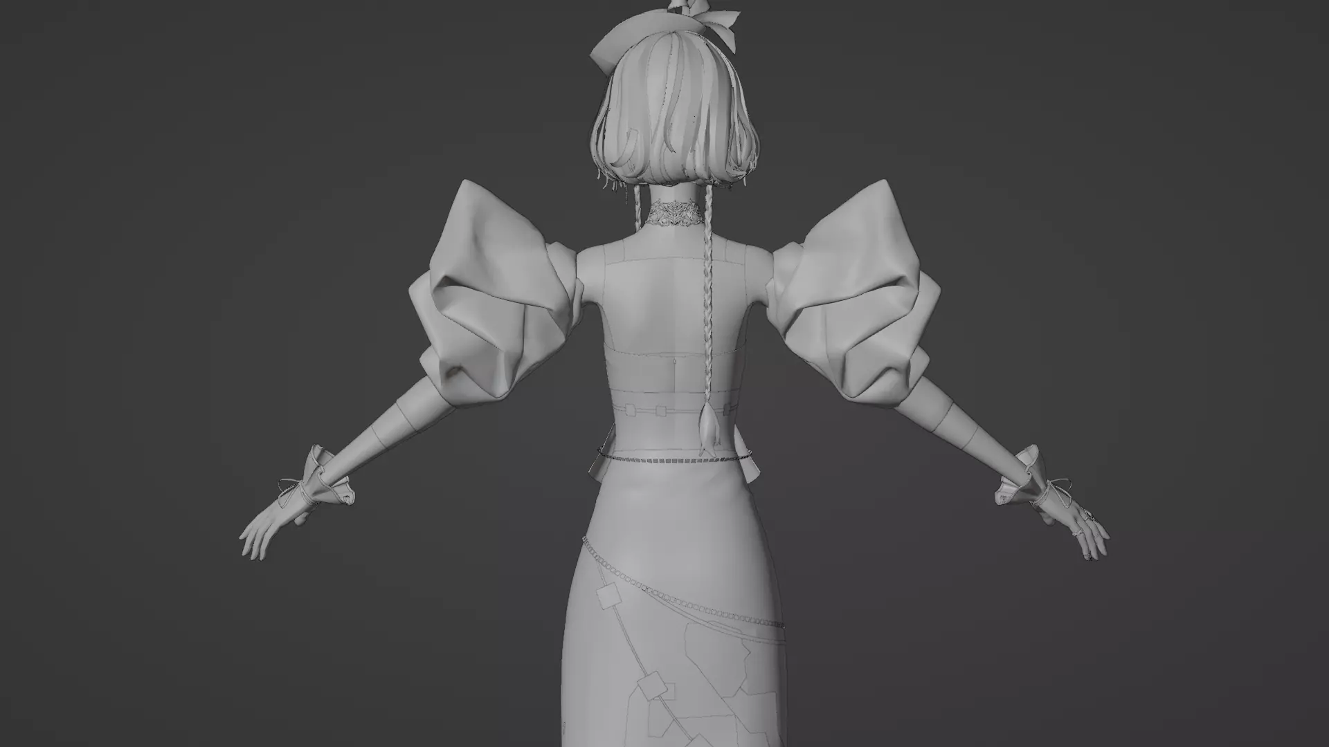 High Detail Asian Anime GirlCute Best BaseMesh Asset Rigged Hot  3D model_31