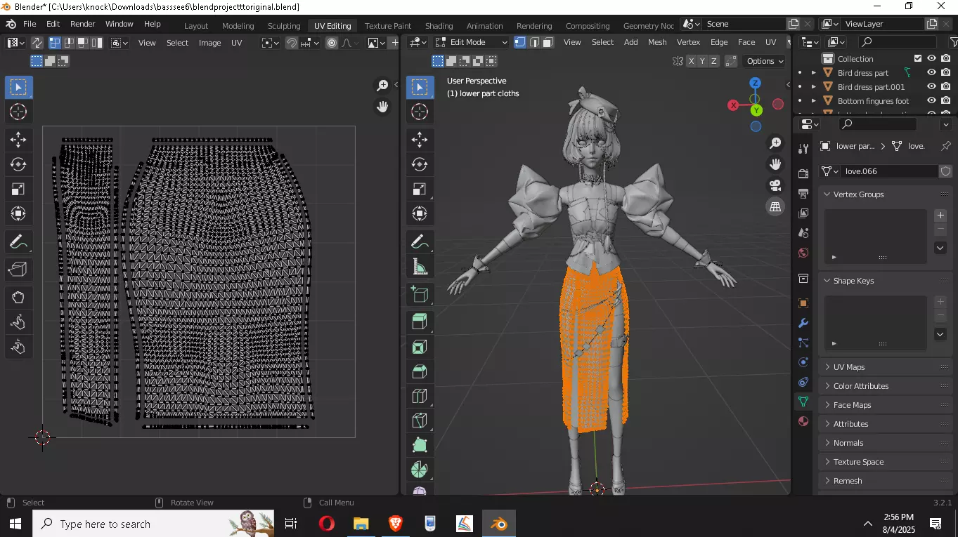 High Detail Asian Anime GirlCute Best BaseMesh Asset Rigged Hot  3D model_24