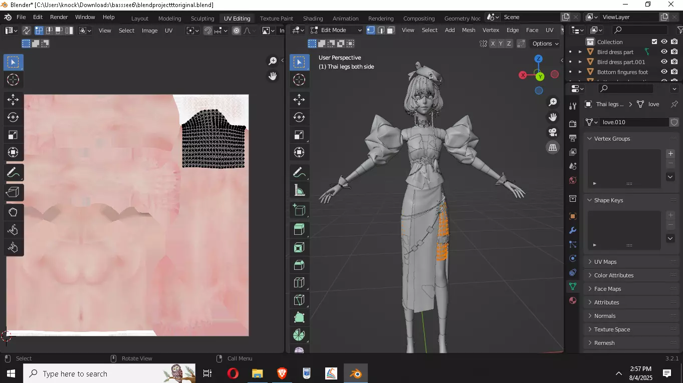 High Detail Asian Anime GirlCute Best BaseMesh Asset Rigged Hot  3D model_25