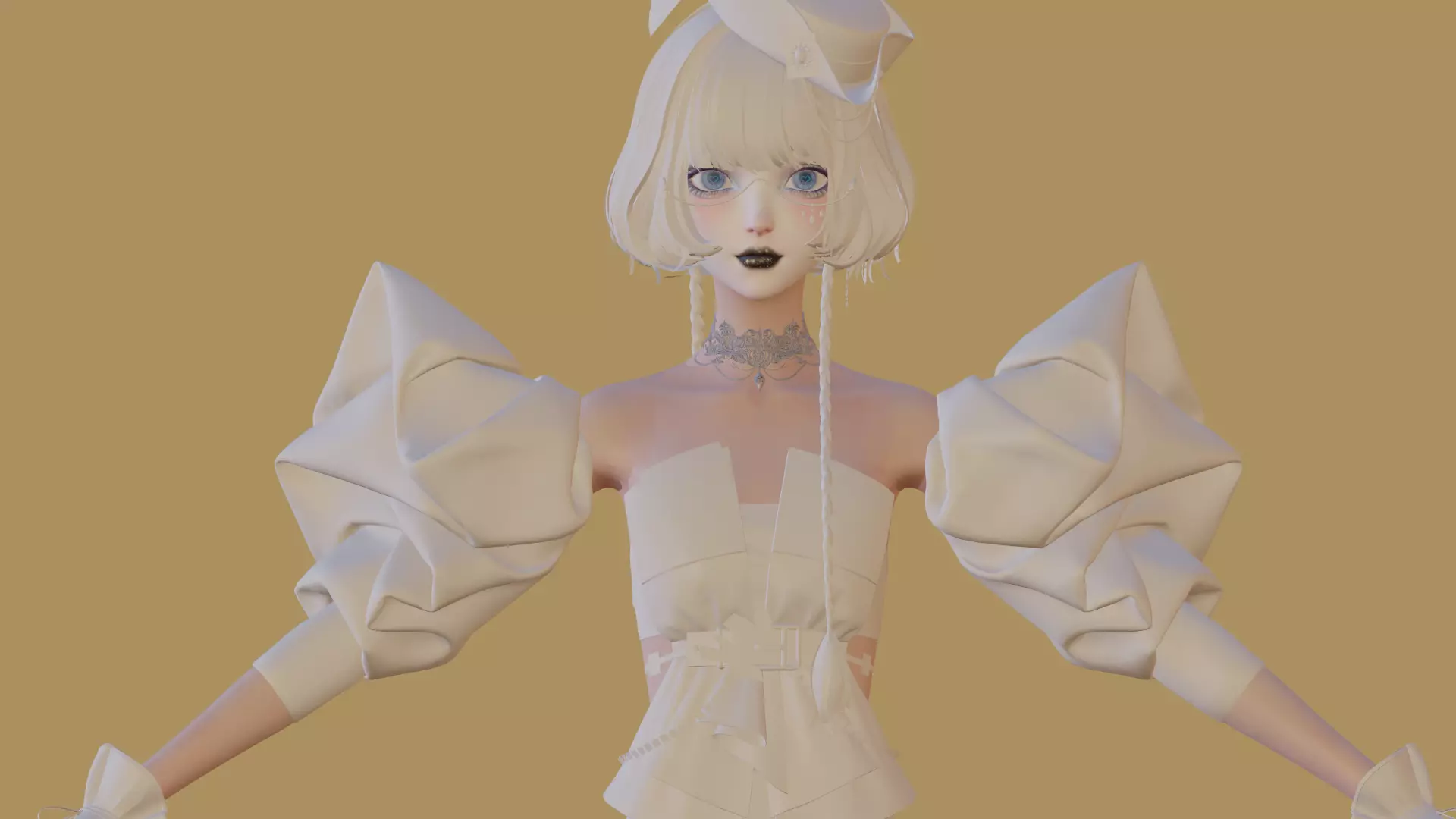 High Detail Asian Anime GirlCute Best BaseMesh Asset Rigged Hot  3D model_9