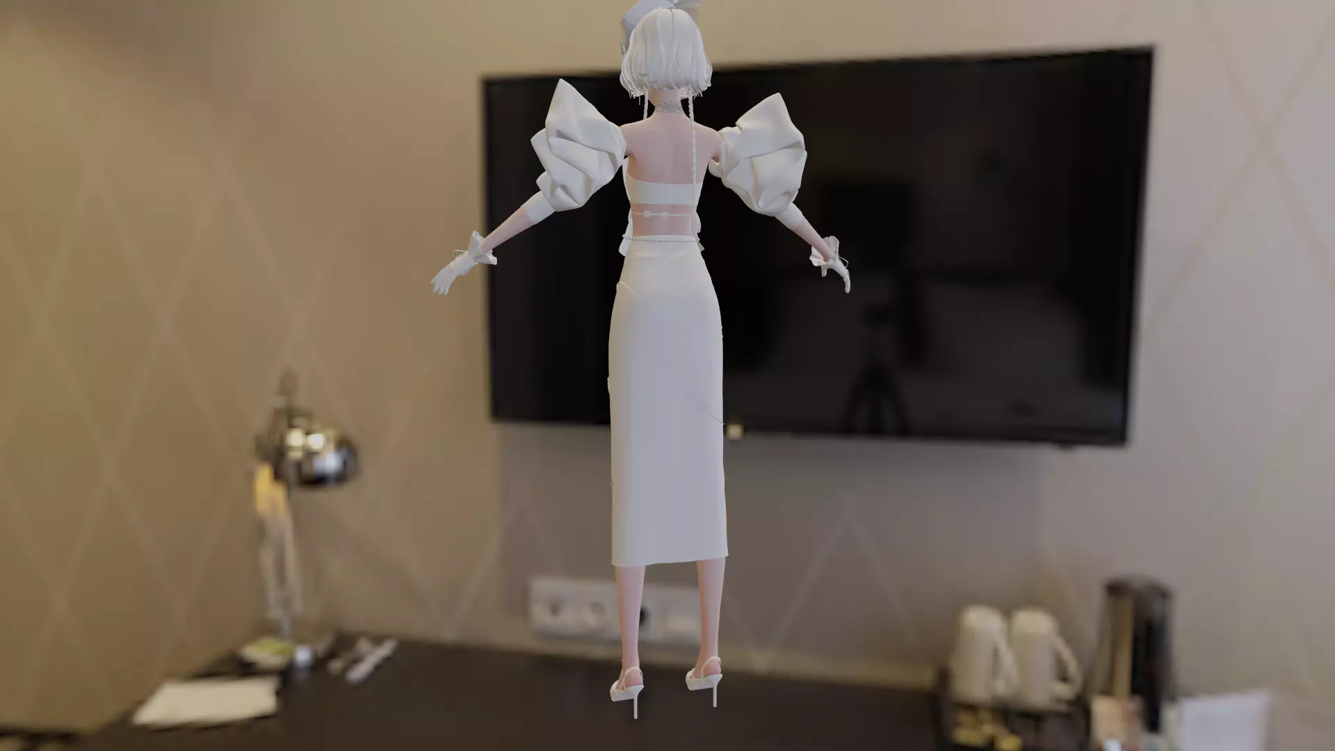 High Detail Asian Anime GirlCute Best BaseMesh Asset Rigged Hot  3D model_18