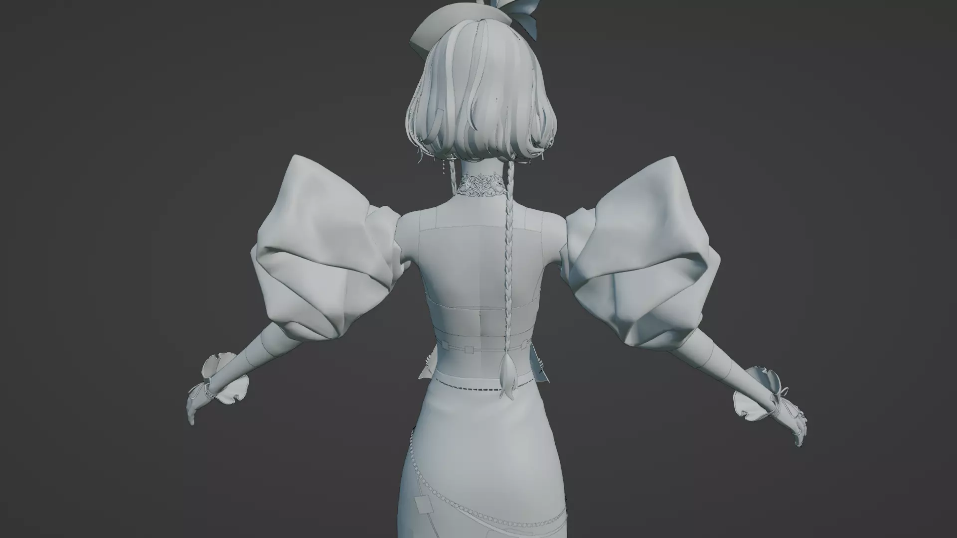 High Detail Asian Anime GirlCute Best BaseMesh Asset Rigged Hot  3D model_45