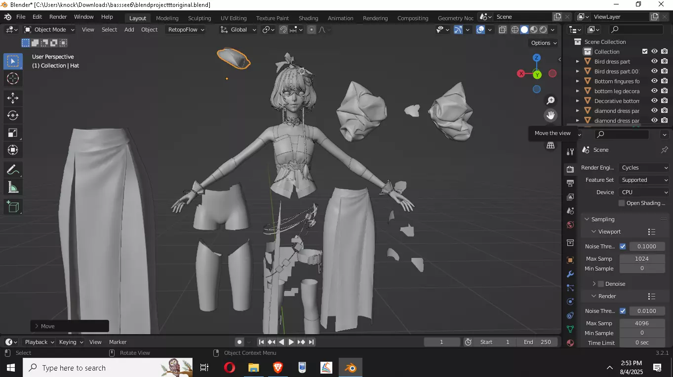High Detail Asian Anime GirlCute Best BaseMesh Asset Rigged Hot  3D model_13