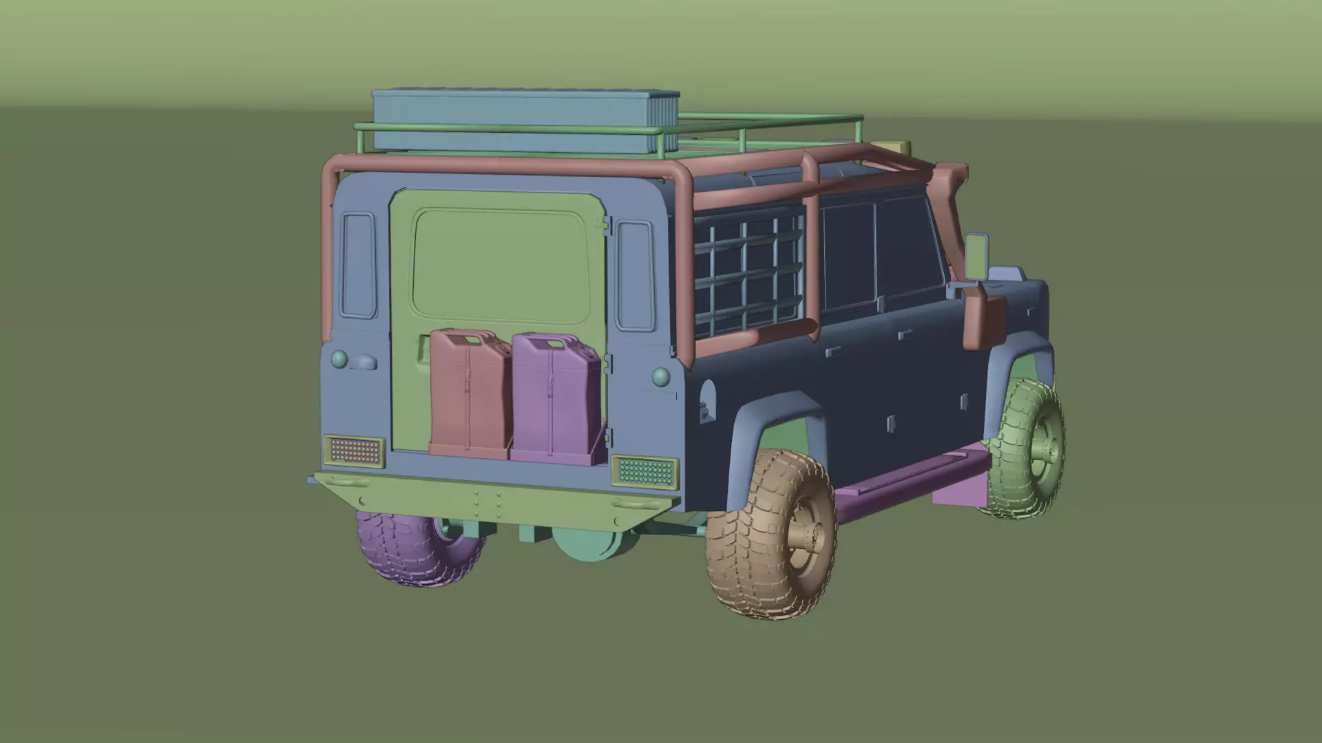 4x4 off road camping jeep  Low-poly 3D model_11