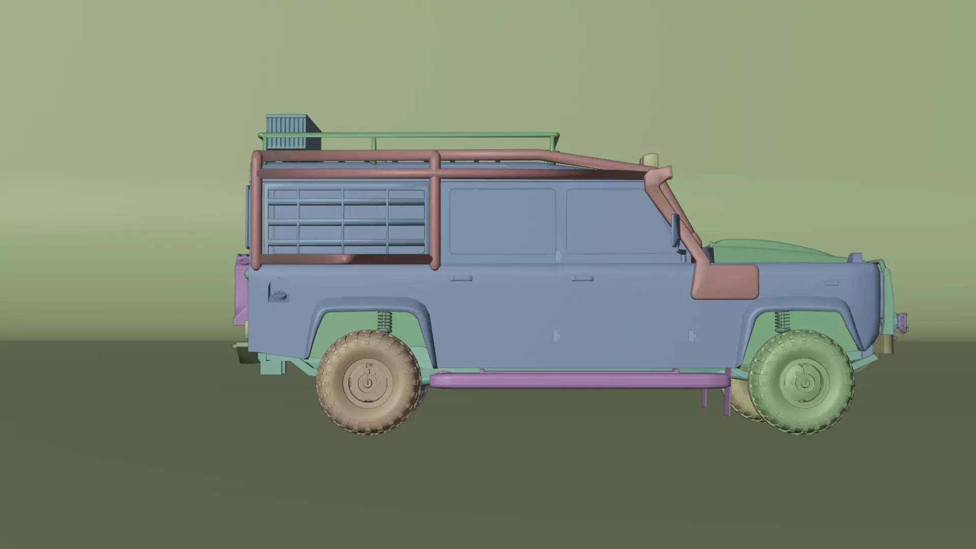 4x4 off road camping jeep  Low-poly 3D model_16
