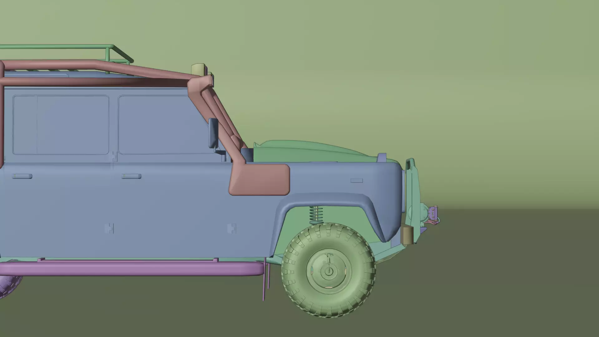 4x4 off road camping jeep  Low-poly 3D model_15