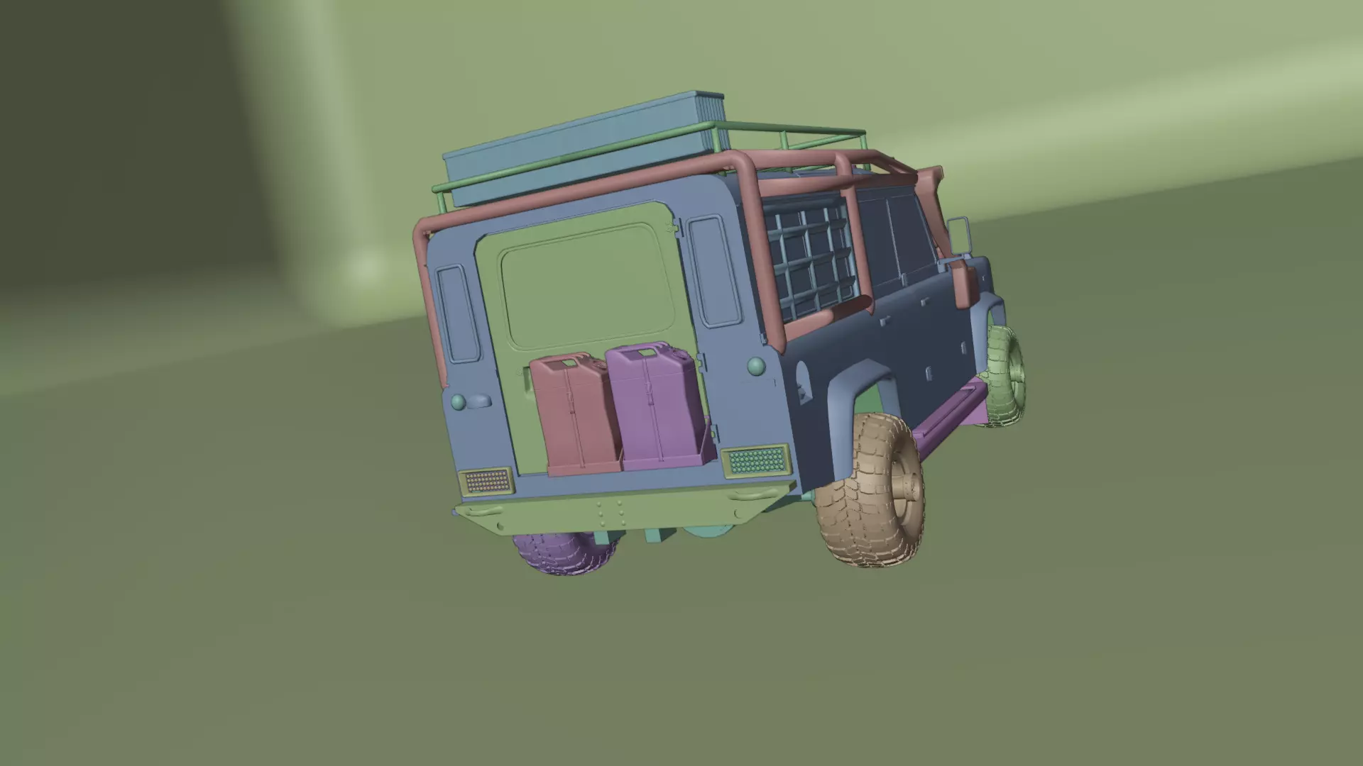 4x4 off road camping jeep  Low-poly 3D model_17