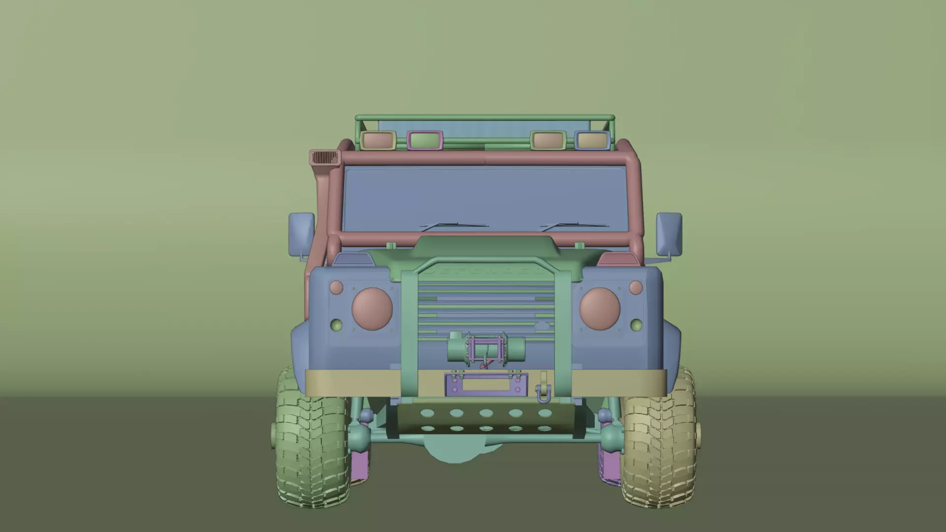 4x4 off road camping jeep  Low-poly 3D model_14