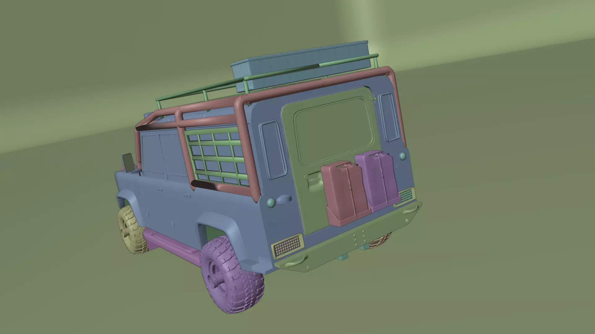 4x4 off road camping jeep  Low-poly 3D model_18