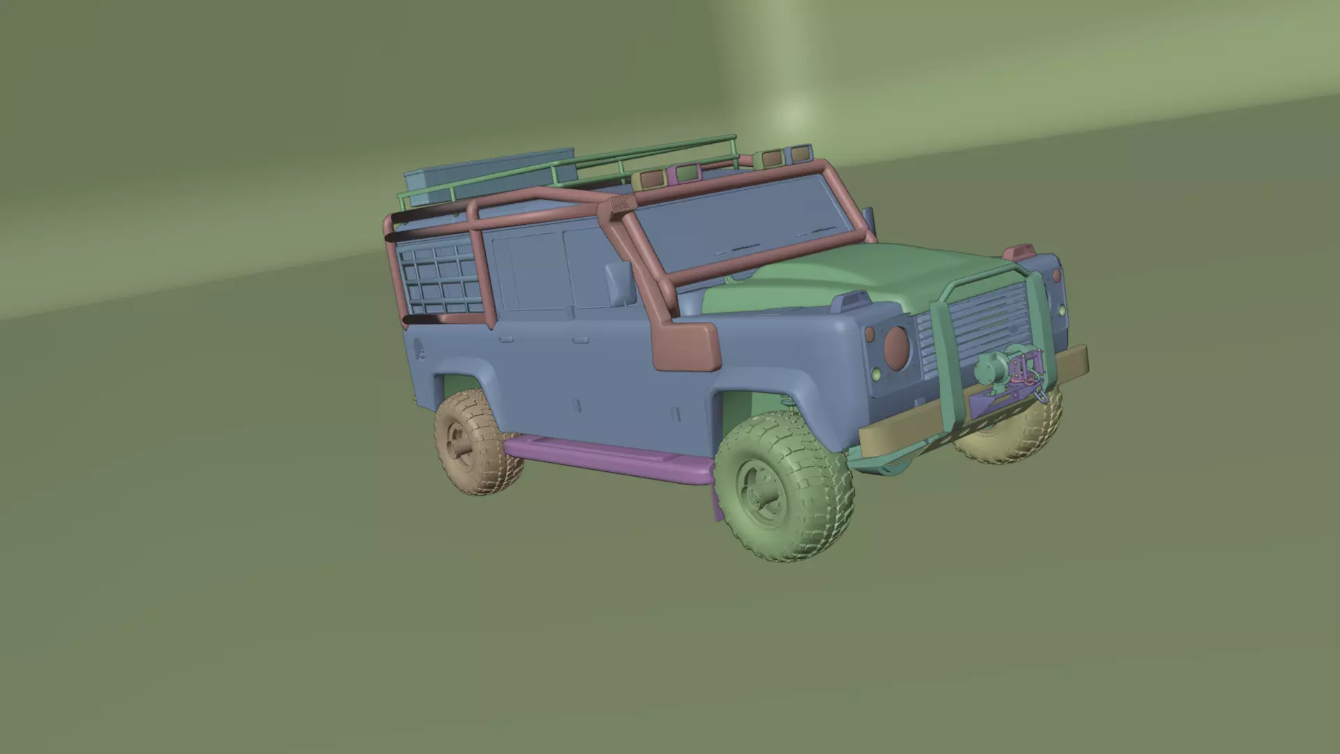 4x4 off road camping jeep  Low-poly 3D model_19
