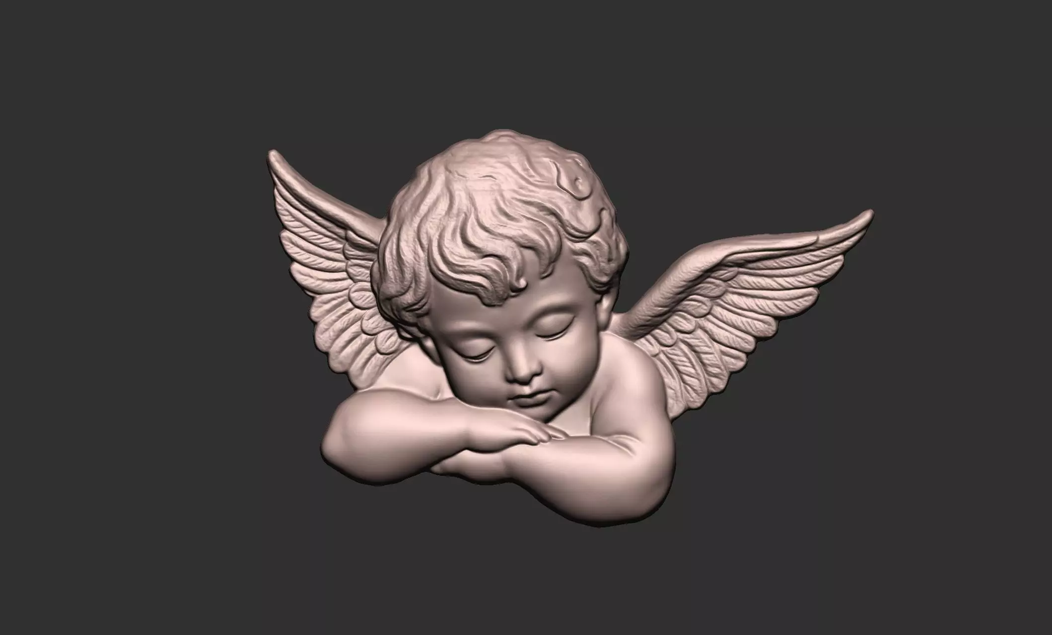 Baby Angel Pendant 05 3D print model_4