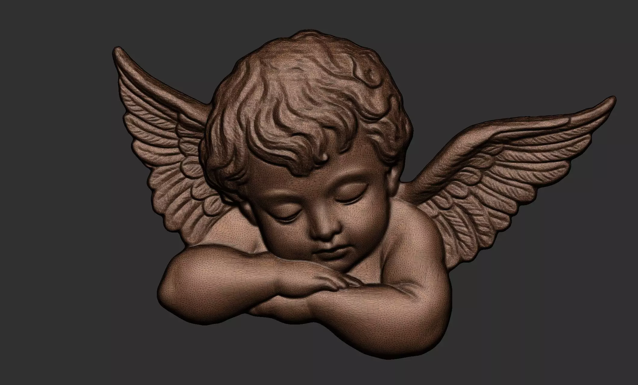 Baby Angel Pendant 05 3D print model_3