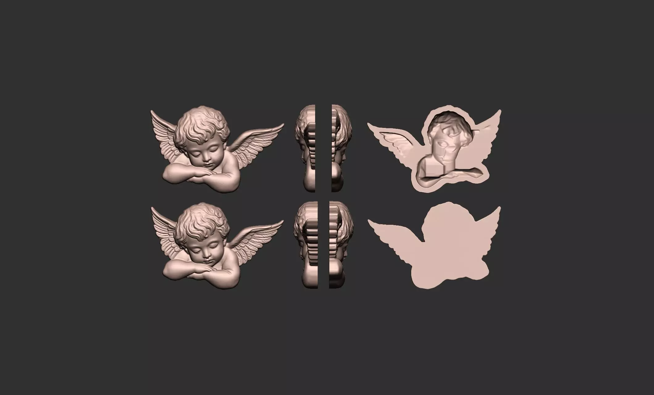 Baby Angel Pendant 05 3D print model_2