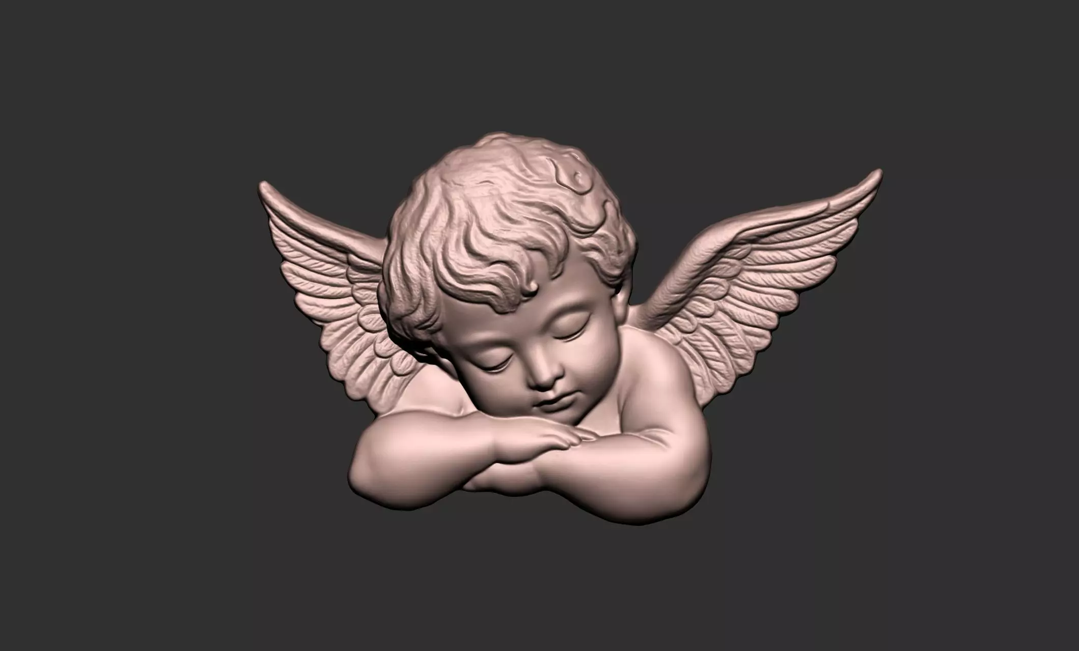 Baby Angel Pendant 05 3D print model_1