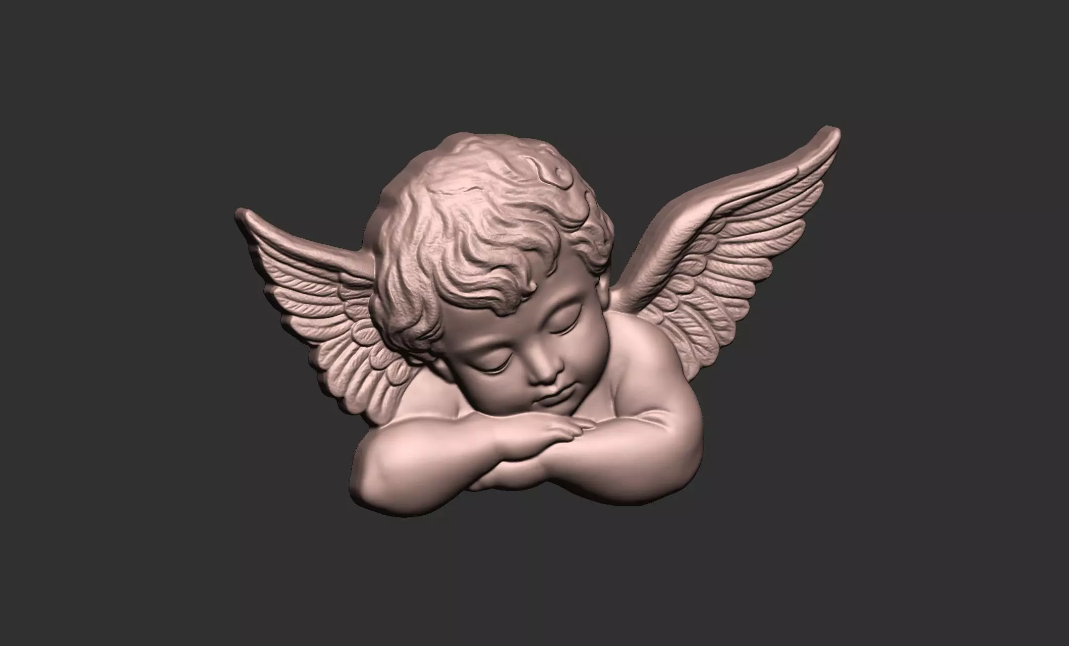 Baby Angel Pendant 05 3D print model_6