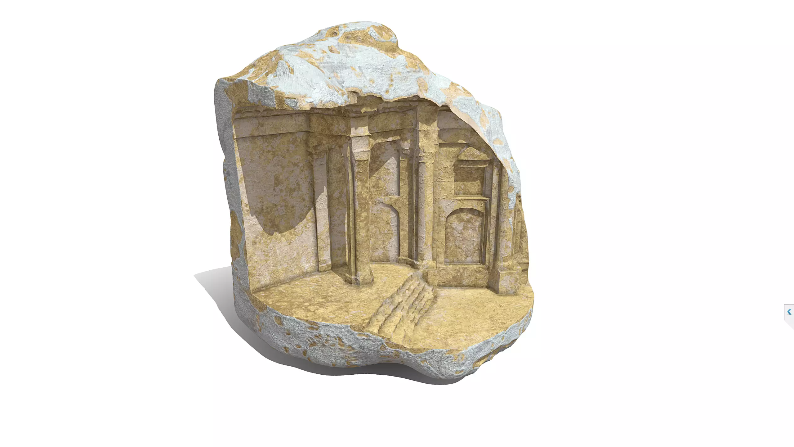 Ruined Temple Stone Artifact Free low-poly 3D model