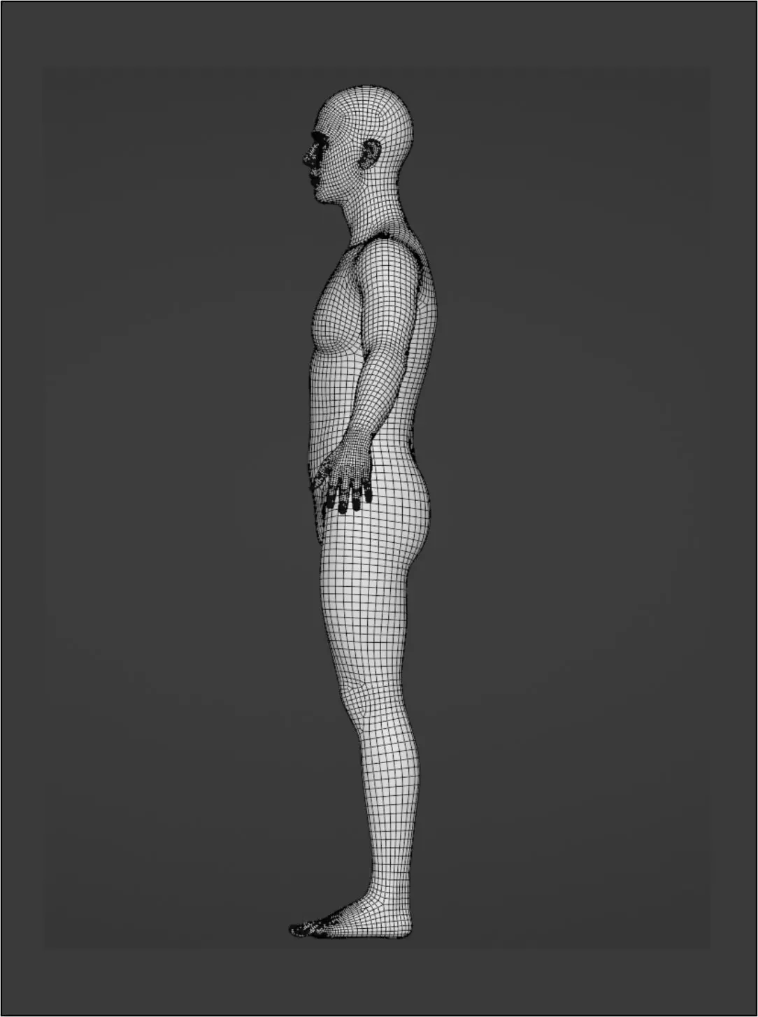 Realistic Male Base Mesh A-Pose Caucasian Character Low-poly 3D model_2