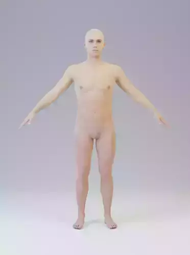Realistic Male Base Mesh A-Pose Caucasian Character