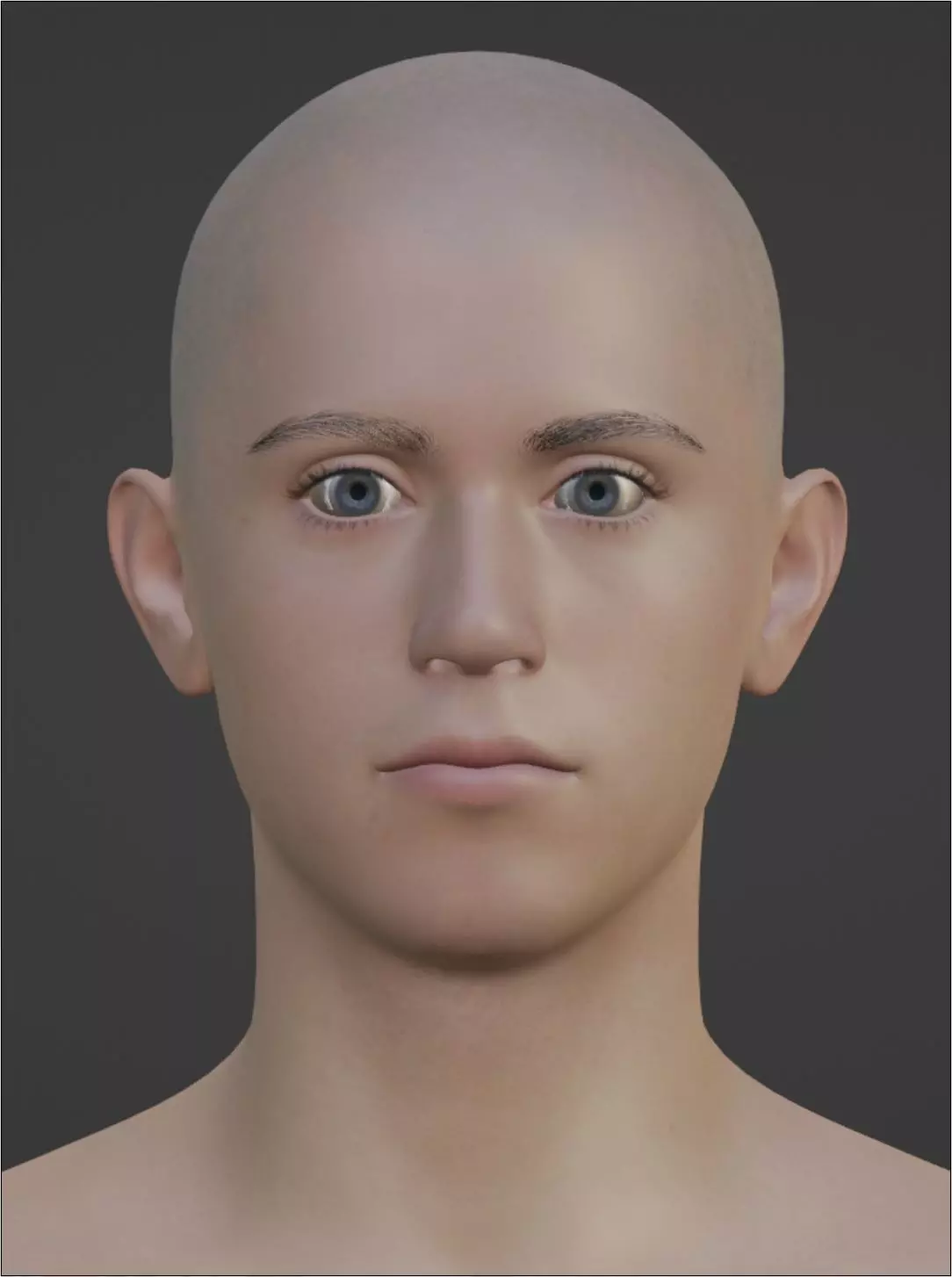 Realistic Male Base Mesh A-Pose Caucasian Character Low-poly 3D model_3