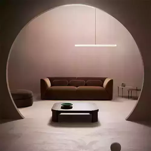 Sophie Curved Arm Sofa 3D Model 