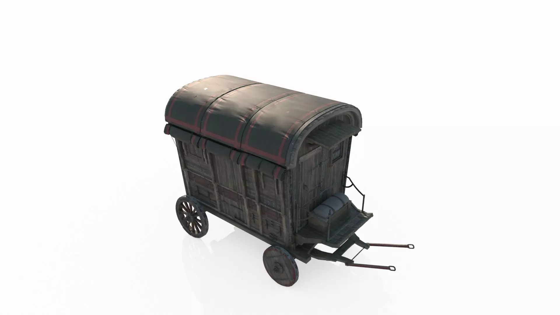 Medieval vehicle carriage 3D model_10