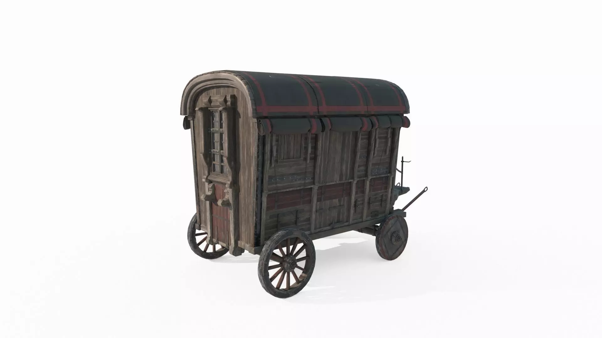 Medieval vehicle carriage 3D model_6